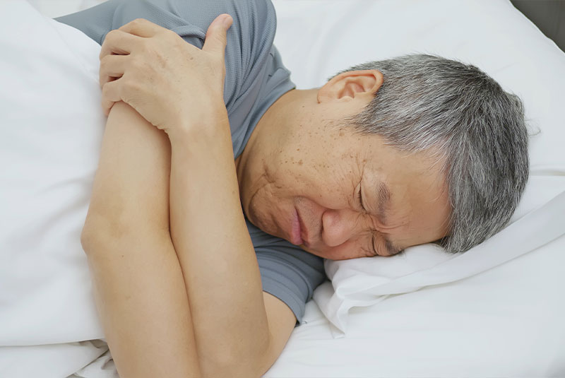 older male having some difficulties sleeping